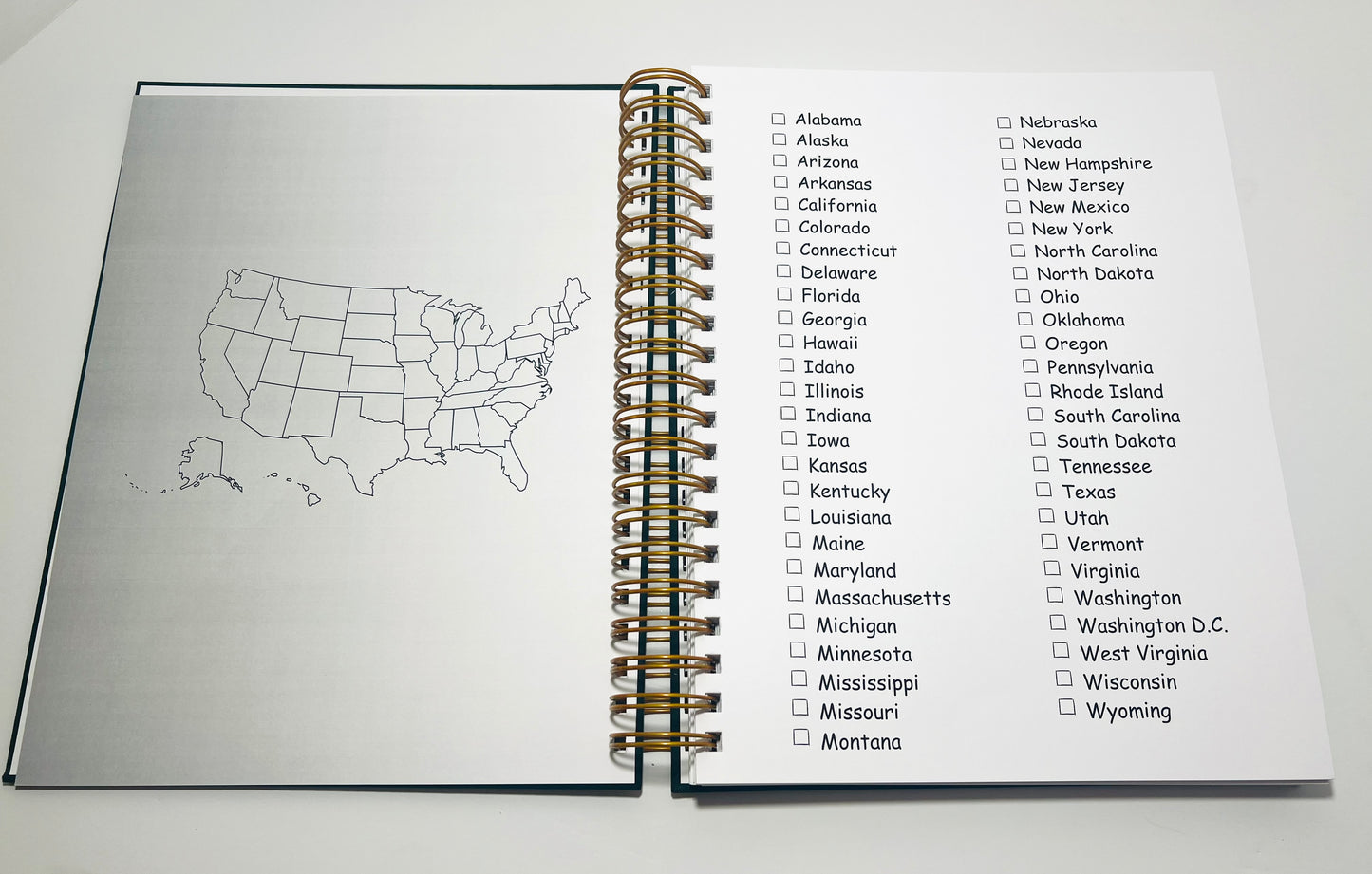 50 States Memory Travel Book